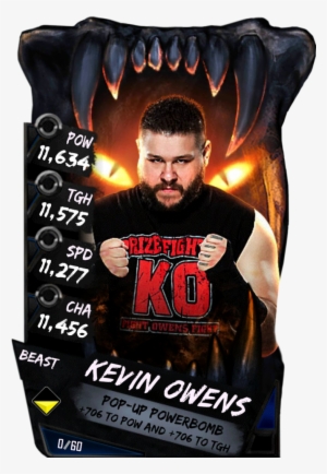 Kevinowens S4 16 Beast - Wwe Supercard Beast Cards