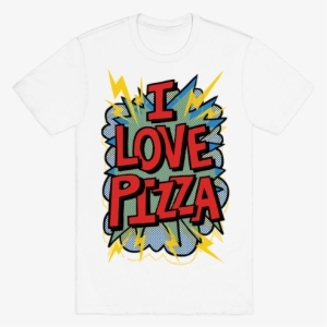 I Love Pizza Pop Art Mens T-shirt - Pop Art T Shirts