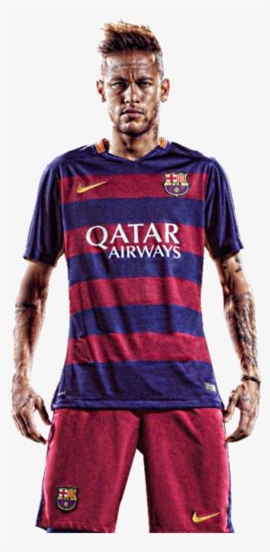 Neymar 2016 Png Vector Freeuse Library - Neymar Autographed Jersey - Jr. Qatar Airways Nike