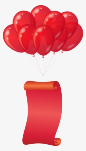 Red Balloons - Purple Birthday Cake Clipart