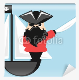 Pirate Cartoon Character With Sword Wall Mural • Pixers® - Cartoon