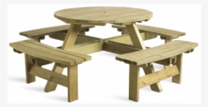 Complete 8 Seat Round Picnic Table - Round Picnic Table Png