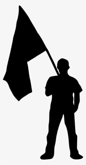 Free Png Person With Flag Silhouette Png Images Transparent - Person Holding A Flag