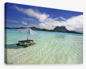French Polynesia, Tahiti, Bora Bora, Picnic Table And
