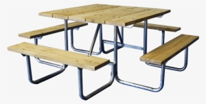 Square Untreated Galvanized Picnic Table - Table