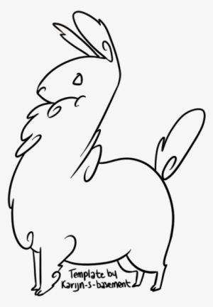Chibi Llama Lineart By Karijn S Basement - Chibi Llama Line Art