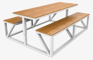 Picknicktafel Wit Met Stalen Frame