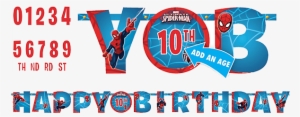 Spiderman Happy Birthday Banner - Spider Man Happy Birthday Png
