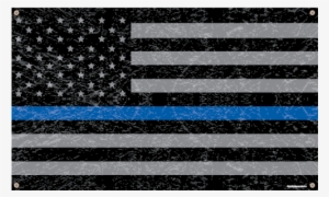 Rough Thin Blue Line American Flag Banner - Thin Blue Line Flag Psd