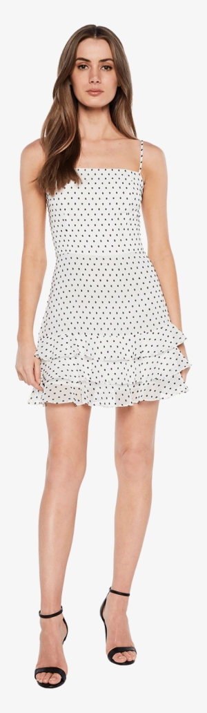 Dobby Tier Dress In Colour Caviar - Bardot Pink Lace Dress