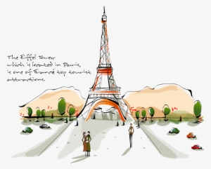 Eiffel Tower Landscape Painting Art - Paintings Vector