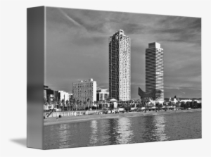 "barcelona Twin Towers" By Marek Stepan, Malaga - Monochrome