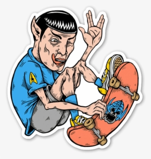 Spock Skater Sticker - Stickers Skate Png