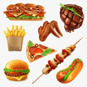 Hamburger Fast Food Pizza Drawing - Đồ Ăn Vector