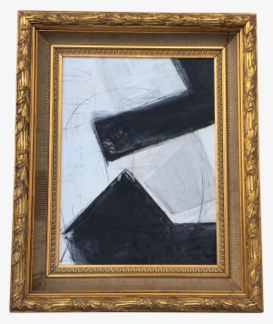 Abstract Painting In A Fabulous Gold Frame - Modern Art In Gold Frame