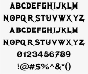 Music Megadeth Example - Lobster Font Alphabet