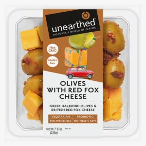 Green Halkidiki Olives & British Red Fox Cheese - Unearthed Chipotle Olives With Manchego
