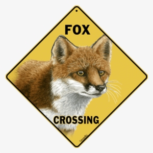 Red Fox Crossing Sign - Crossing Sign