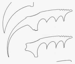 Drawn Khife Karambit - Line Art