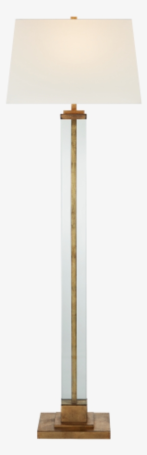 Wright Large Floor Lamp In Gilded Iron With Linen Shade