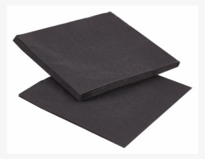 Napkin, Paper, 2-ply, 25x25cm, Black - Paper Black Napkins Png