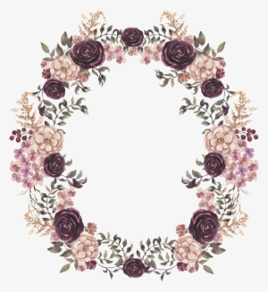 Wedding Romantic Wreath Watercolor Hand Painted Transparent