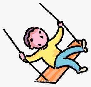 Boy On A Swing Royalty Free Vector Clip Art Illustration - Cartoon Images Of Boy Swinging
