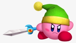 Kirby Wearing Link's Hat And Holding A Sword - Kirby Return To Dream Land Kirby Star