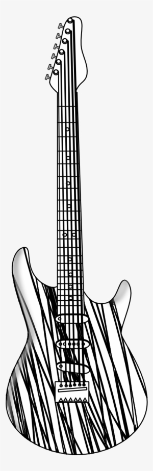 Christmas Guitar Clipart - Guitar No Background Black And White