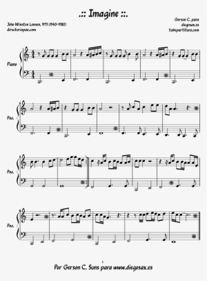 Easy Piano Sheet Music Popular Songs Background 1 Hd - Partitura Para Piano Imagine