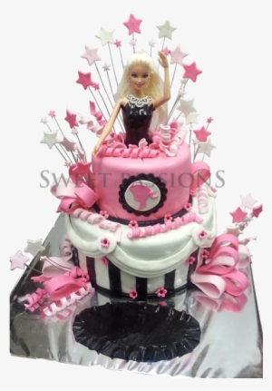 2 Tier Barbie Doll Cake - Barbie Doll Tier Cake