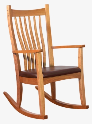 Cherry Wooden Rocking Chair - Wicker