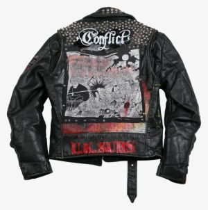 Hand Painted Crass Leather Jacket - Punk Rocker Leather Jacket