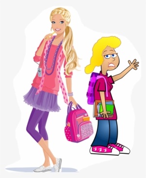 College Student Girls - Barbie Doll Clip Art