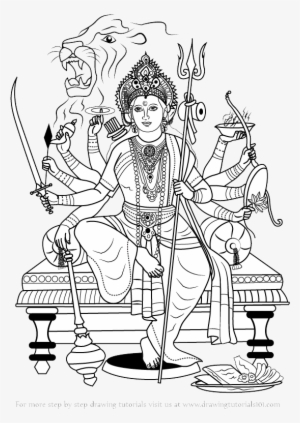 Durga Black And White Png