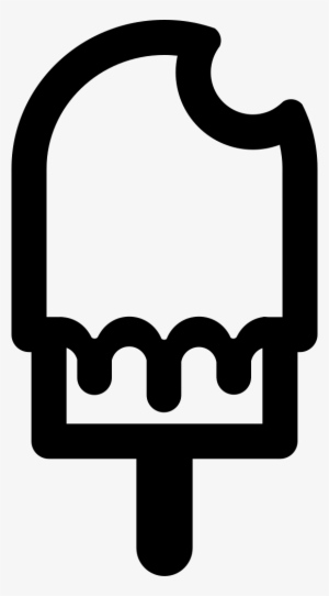 Ice Cream Stick With Syrup And Bite Comments - Ice Cream Icon Png