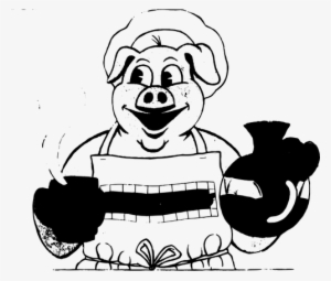 Pig Eating Breakfast Clipart - Babi Vektor