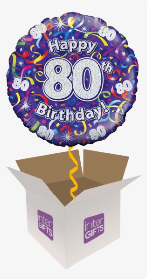 Happy 80th Birthday Purple Streamers - 70th Birthday Streamers Holographic 18 Inch Foil
