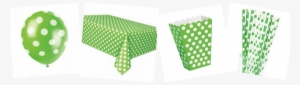Green2 - Green/white Dot Paper Straws - 10 Count
