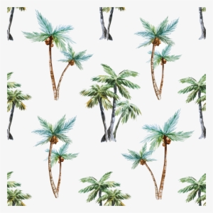 Arecaceae Watercolor Painting Tree Euclidean Vector - Palm Trees Pattern