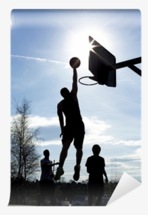 Basketball Silhouette Player Dunking In A Game Wall - Slam Dunk