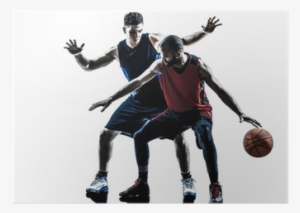 Caucasian And African Basketball Players Man Silhouette - Street Ball Player Png