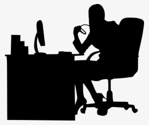 Silhouette, Businesswoman, Working, Creative, Office - Office Silhouette Png