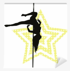 Pole Dancer Woman On Star Background - Sticker Pole Dancer Durable Boat (13 X 6,90 In. ) Vinyl