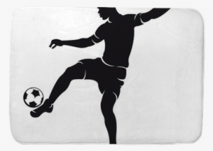Vector Football Player Silhouette With Ball Isolated - Gender Disparity In Sport