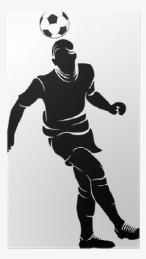 Football Player Silhouette With Ball Isolated Poster - Jugador De Futbol Silueta Vector