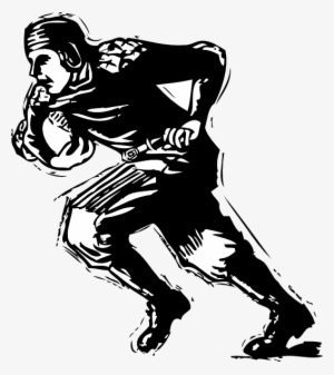 Drawing Of A Football Player - Vintage Football Player Vector