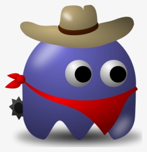 Free Vector Pcman Game Baddie Cowboy Clip Art - Baddy From Pac Man