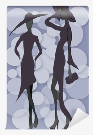 Fashion Sketch With Model Silhouettes Wall Mural • - Stock Illustration