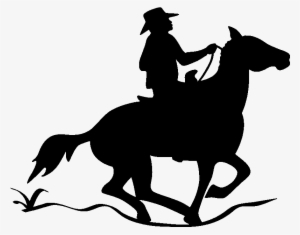 Cowboy Silhouette Png - Western Rider Oval Bumper Sticker